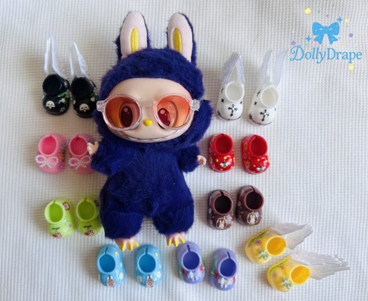 Labubu clothes – blue winged rain boots for Labubu plush