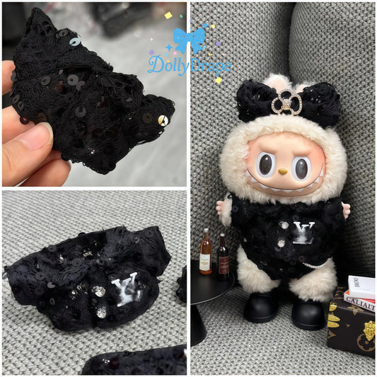 Luxury accessories from labubu clothes lace bow set