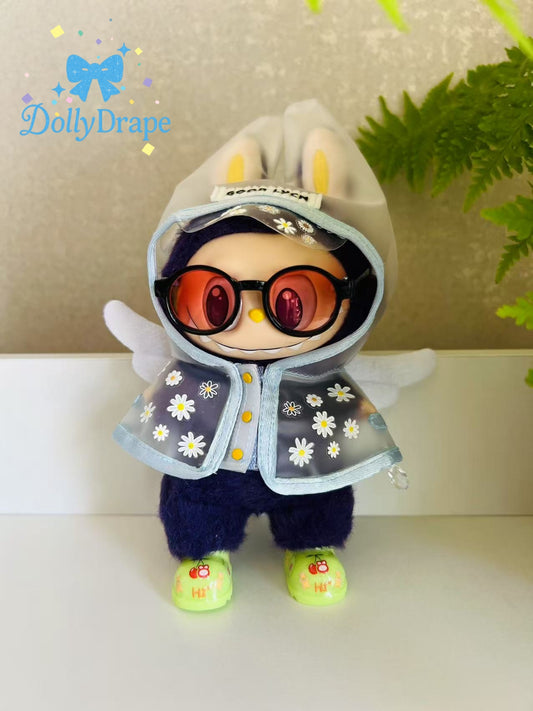 Space Raincoat Set | Floral & Fruit Design (Fits Labubu-Size Plush)