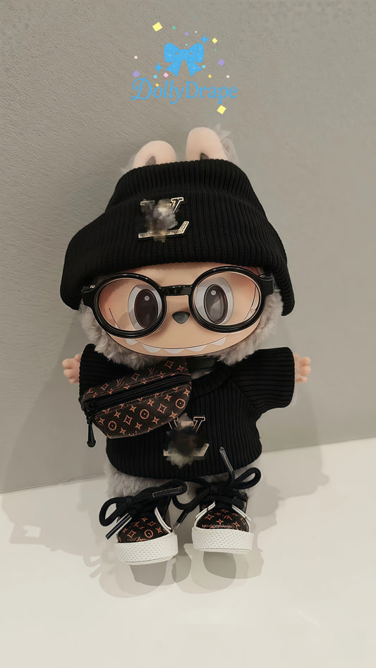 Complete black labubu clothes outfit for stylish travel look